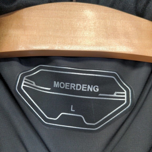 Moerdeng Men's Windbreaker Jacket Black Large Long Sleeve Waterproof Breathable - Picture 11 of 14